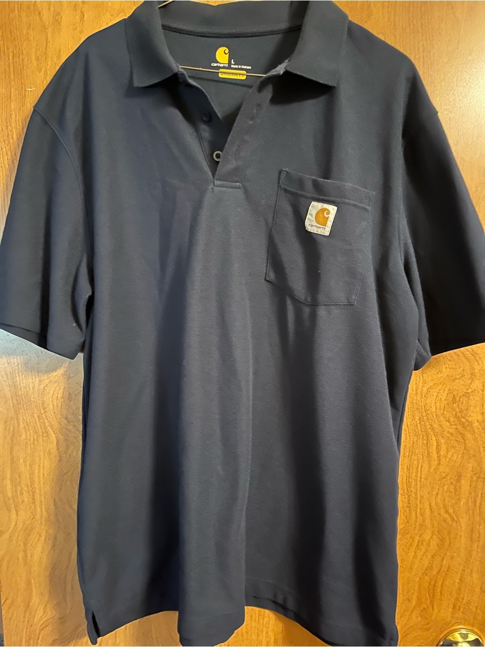 Carhartt Men's Dark Navy Short-Sleeve Work Pocket Polo